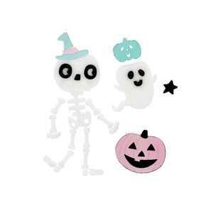Halloween/Summerween Skeleton & Ghost Window Clings - Pastel Pink and Aqua